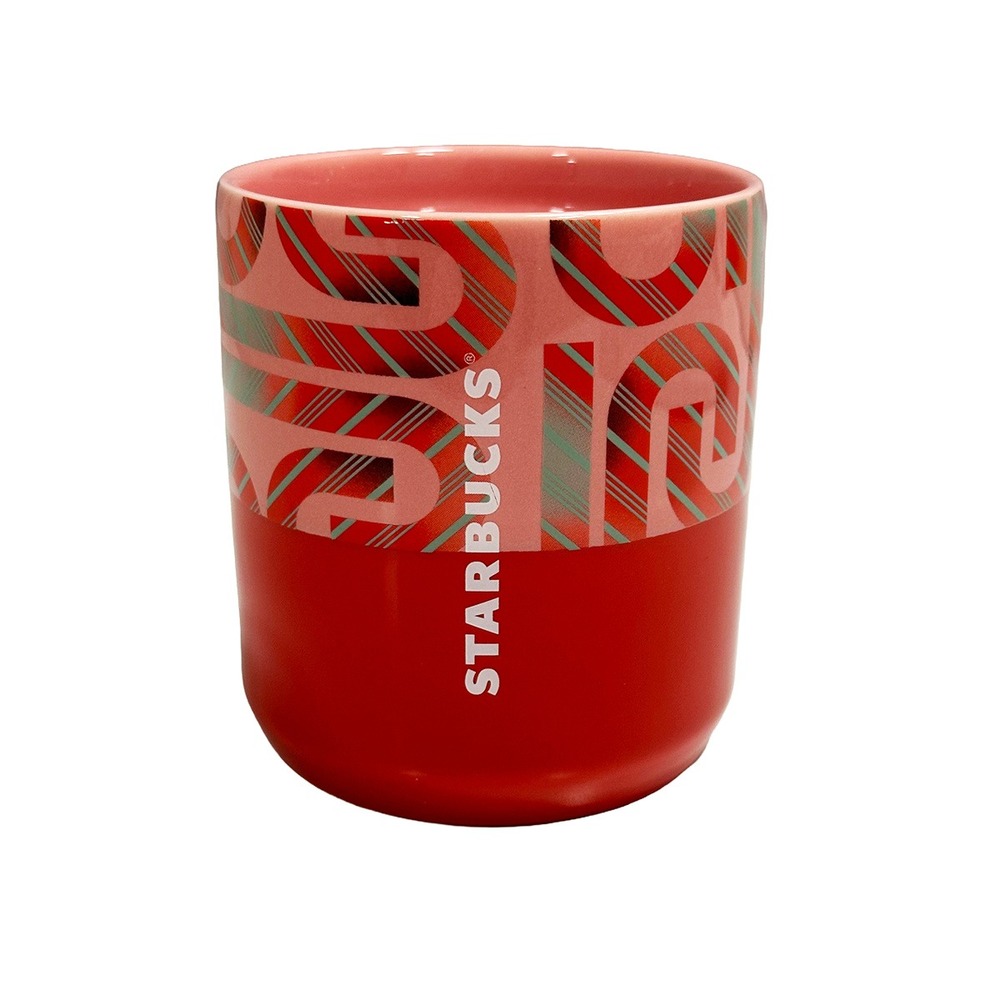 2020 STARBUCKS Rare Holiday Candy Cane 8oz Coffee Mug • red, pink, mint‎ green